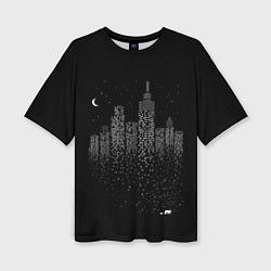 Женская футболка оверсайз Ночной город