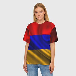 Футболка оверсайз женская Флаг Армения, цвет: 3D-принт — фото 2