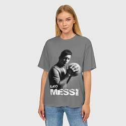 Футболка оверсайз женская Leo Messi, цвет: 3D-принт — фото 2