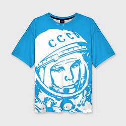 Женская футболка оверсайз Гагарин: CCCP