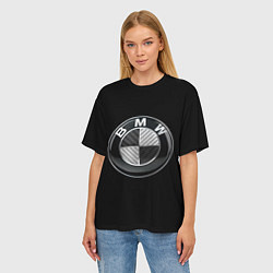 Футболка оверсайз женская BMW - emblem, цвет: 3D-принт — фото 2