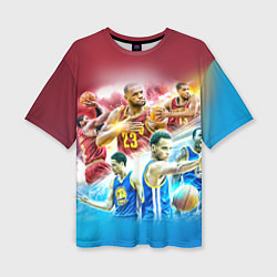 Футболка оверсайз женская Golden State Warriors, цвет: 3D-принт
