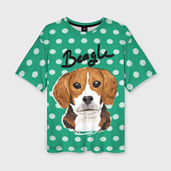 Женская футболка оверсайз Beagle Face