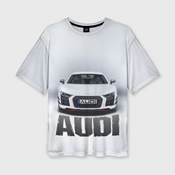 Футболка оверсайз женская Audi серебро, цвет: 3D-принт