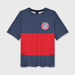 Женская футболка оверсайз Bayern Munchen - Red-Blue FCB 2022 NEW