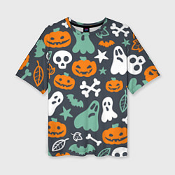 Женская футболка оверсайз Halloween Monsters
