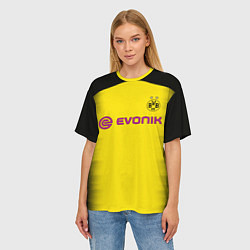 Футболка оверсайз женская BVB FC: Aubameyang Away 17/18, цвет: 3D-принт — фото 2