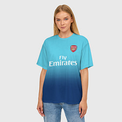 Футболка оверсайз женская Arsenal FC: Blue Away 17/18, цвет: 3D-принт — фото 2