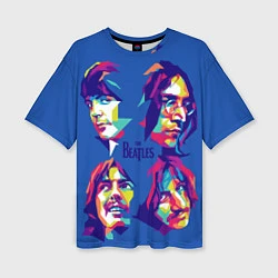 Женская футболка оверсайз The Beatles: Faces