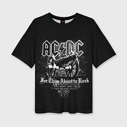 Футболка оверсайз женская AC DC - gun, цвет: 3D-принт