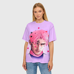 Футболка оверсайз женская Lil Peep: Pink Edition, цвет: 3D-принт — фото 2