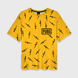 Женская футболка оверсайз PUBG: Yellow Weapon