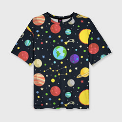 Женская футболка оверсайз Солнечная система