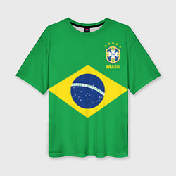 Женская футболка оверсайз Сборная Бразилии: зеленая