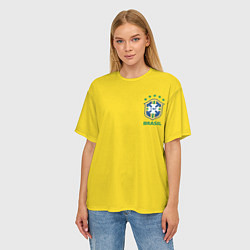 Футболка оверсайз женская Сборная Бразилии, цвет: 3D-принт — фото 2