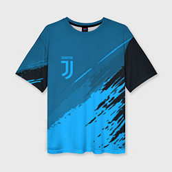 Футболка оверсайз женская FC Juventus: Blue Original, цвет: 3D-принт