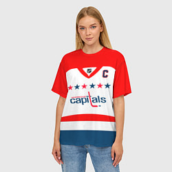 Футболка оверсайз женская Washington Capitals: Ovechkin White, цвет: 3D-принт — фото 2