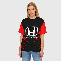 Футболка оверсайз женская Honda: Red Anger, цвет: 3D-принт — фото 2