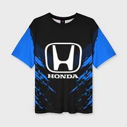 Женская футболка оверсайз Honda: Blue Anger