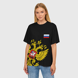 Футболка оверсайз женская Флаг и Герб России, цвет: 3D-принт — фото 2