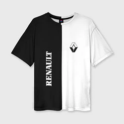 Женская футболка оверсайз Renault: Black & White