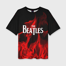 Футболка оверсайз женская The Beatles: Red Flame, цвет: 3D-принт