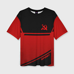 Футболка оверсайз женская USSR: Black Sport, цвет: 3D-принт