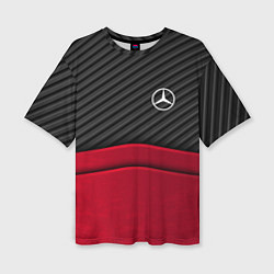 Женская футболка оверсайз Mercedes Benz: Red Carbon