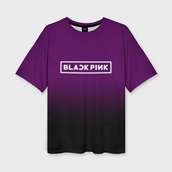 Женская футболка оверсайз Black Pink: Violet Gradient