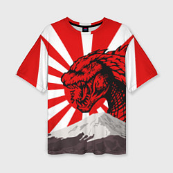 Женская футболка оверсайз Japanese Godzilla