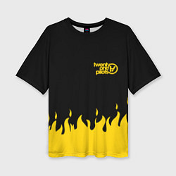 Женская футболка оверсайз 21 Pilots: Yellow Fire