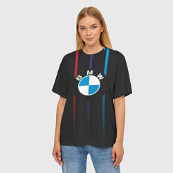 Футболка оверсайз женская BMW: Three Lines, цвет: 3D-принт — фото 2