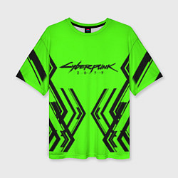 Женская футболка оверсайз Cyberpunk 2077: Acid Green
