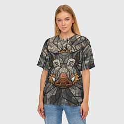 Футболка оверсайз женская Mosaic Pig, цвет: 3D-принт — фото 2