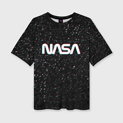 Женская футболка оверсайз NASA: Space Glitch