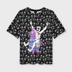 Женская футболка оверсайз Marshmello x Llama