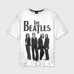 Женская футболка оверсайз The Beatles: White Side