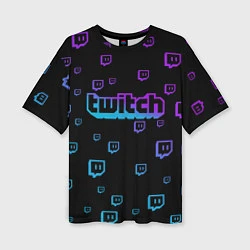 Женская футболка оверсайз Twitch: Neon Style
