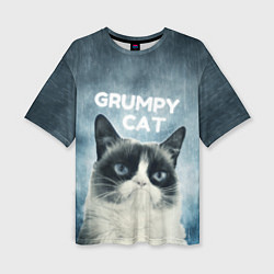Женская футболка оверсайз Grumpy Cat