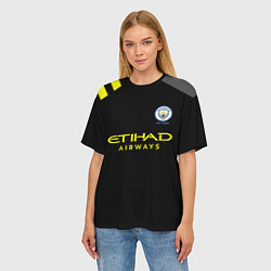 Футболка оверсайз женская Manchester City away 19-20, цвет: 3D-принт — фото 2