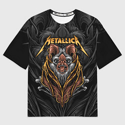 Футболка оверсайз женская Metallica мышь летучая, цвет: 3D-принт