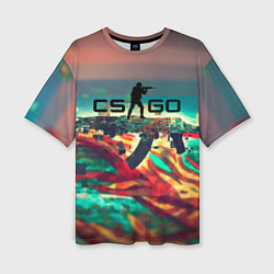 Футболка оверсайз женская CS GO logo abstract, цвет: 3D-принт
