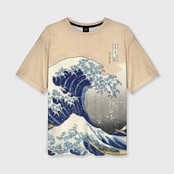 Женская футболка оверсайз Kanagawa Wave Art