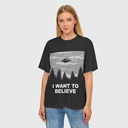 Футболка оверсайз женская I want to believe, цвет: 3D-принт — фото 2