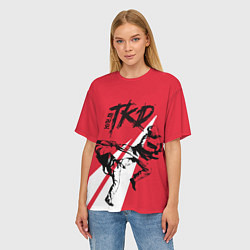 Футболка оверсайз женская Taekwondo, цвет: 3D-принт — фото 2