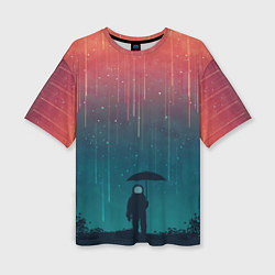 Женская футболка оверсайз Космический Дождь