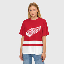 Футболка оверсайз женская Детройт Ред Уингз, цвет: 3D-принт — фото 2