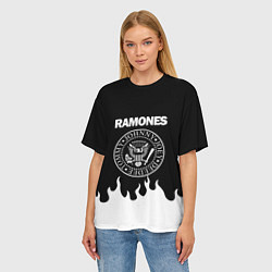 Футболка оверсайз женская RAMONES, цвет: 3D-принт — фото 2