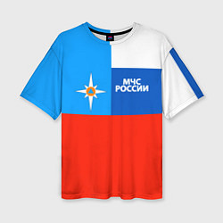 Футболка оверсайз женская Флаг МЧС России, цвет: 3D-принт