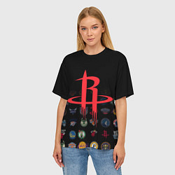 Футболка оверсайз женская Houston Rockets 2, цвет: 3D-принт — фото 2
